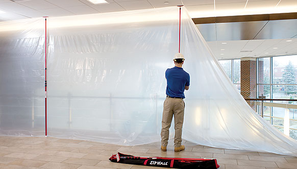 ZipWall® A Quick Temporary Spray Booth - ZipWall Dust Barrier System