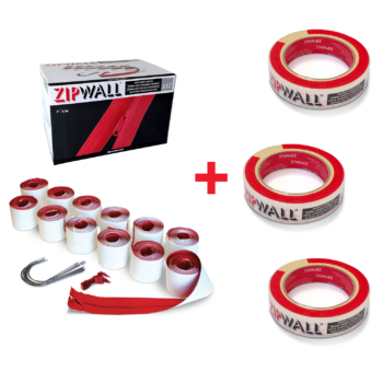 Buy a ZipWall<small><sup>®</sup></small> Heavy-Duty Zipper 12-Pack — Get 3 FREE Rolls of ZipWall<small><sup>®</sup></small> Double-Sided Tape