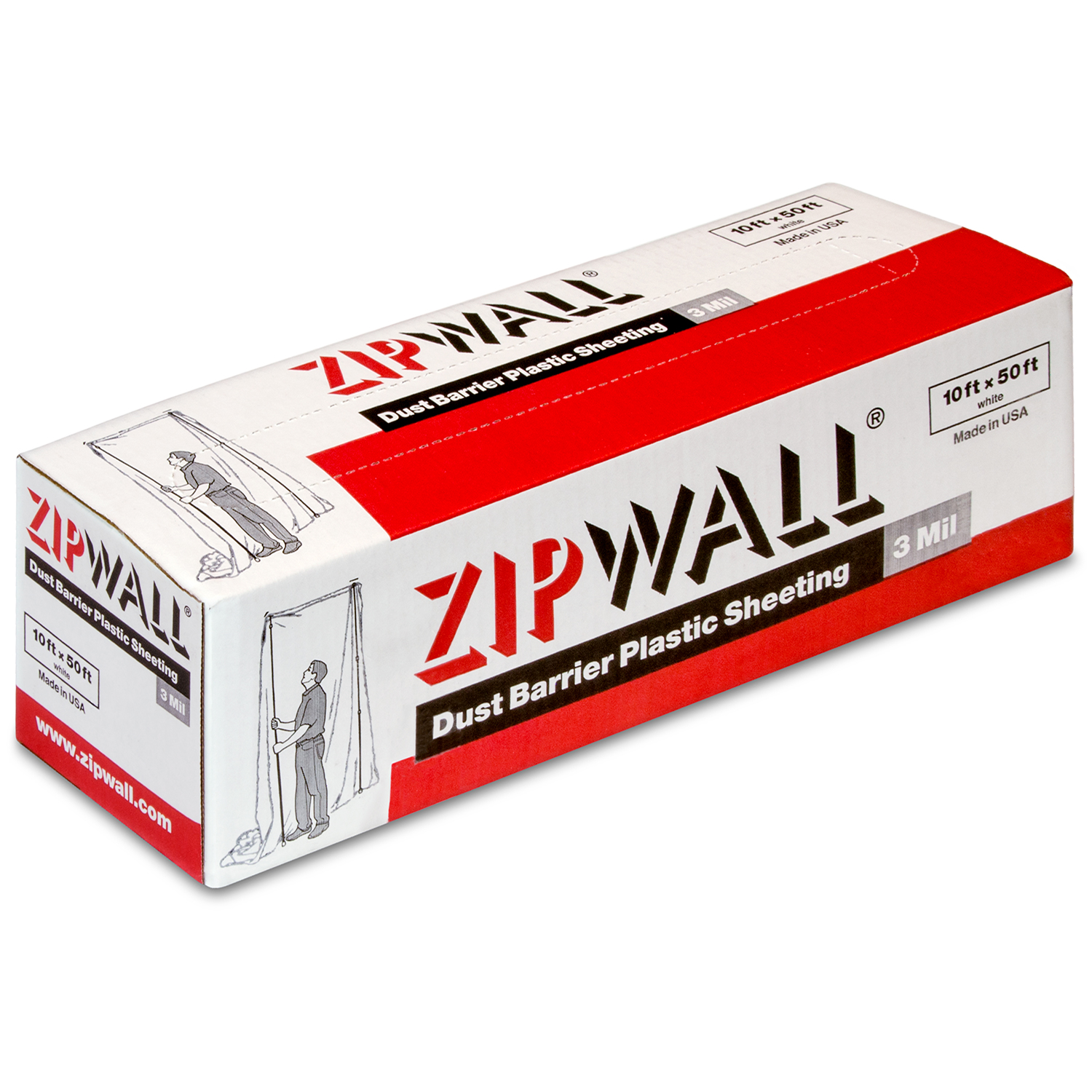 ZipWall 3 In. x 7 Ft. Heavy-Duty Plastic Barrier Zipper (2-Pack