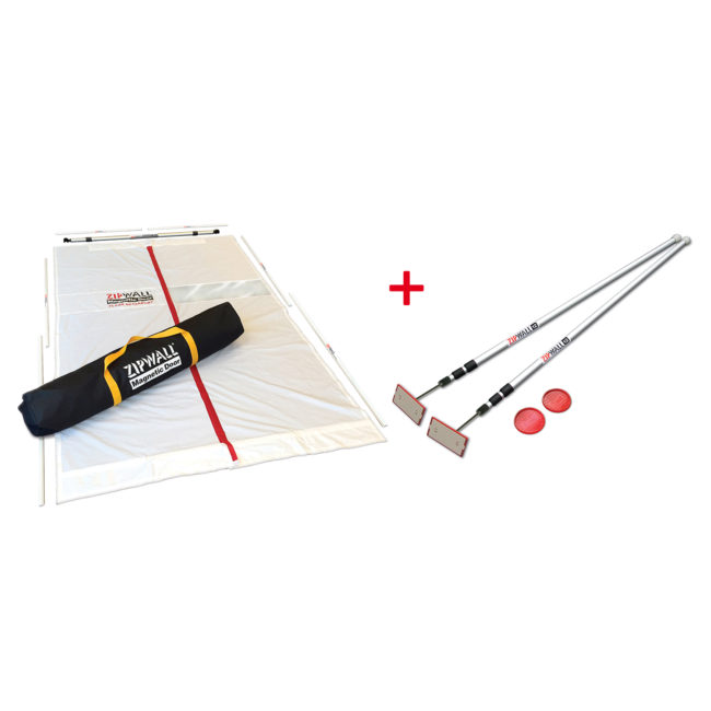 Buy a Magnetic Dust Barrier Door & a ZipWall<small><sup>®</sup></small> 12 2-Pack. Save $100!