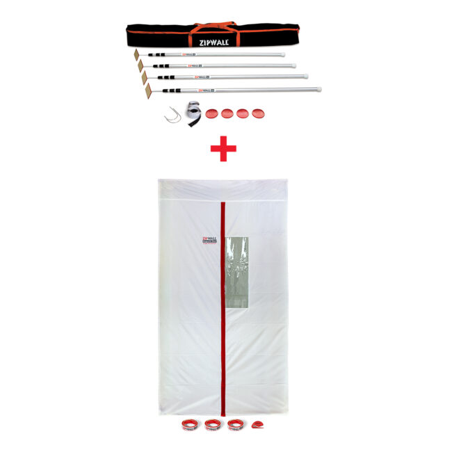 Buy a ZipWall<small><sup>®</sup></small>12 4-Pack — Get the NEW ZipDoor<small><sup>®</sup></small> Magnetic Door for Half Price!