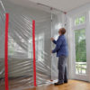 ZipWall FoamRail Tapeless Seal in-use residential