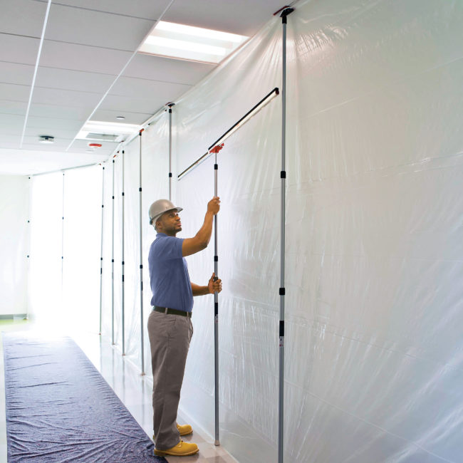 ZipWall® Instantly Sealing a Barrier with FoamRail™ ZipWall Dust