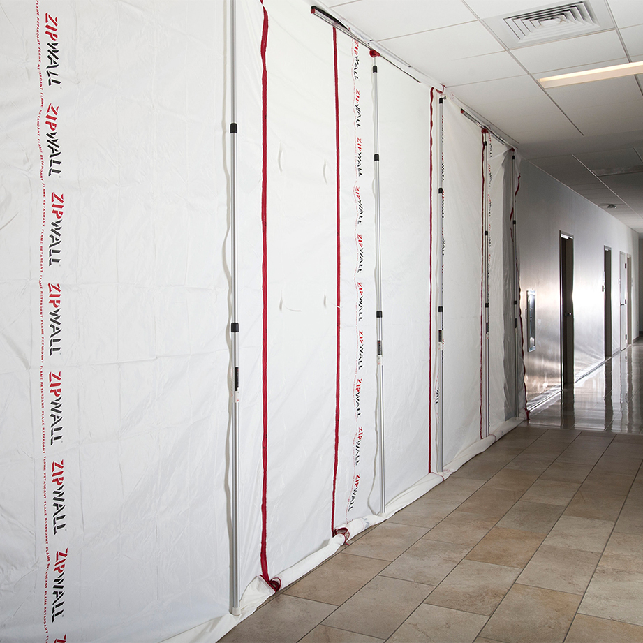 ZipWall® A Quick Temporary Spray Booth - ZipWall Dust Barrier System