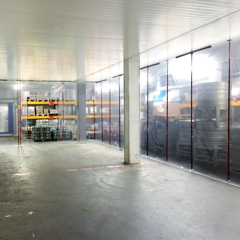zipwall-restaurant-remodeling-food-warehouse-high-ceilings-tight-seal
