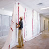 ZipWall ZipFast Reusable Barrier Panels in use commercial