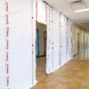 ZipWall ZipFast Reusable Barrier Panels in use commercial